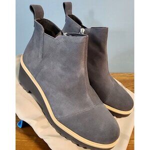 TOMS Maude Forged Iron Suede Wedge Boots Womens Size 8.5 New Without Box